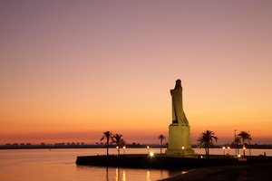 Kolumbus-Denkmal, von Gertrude V. Whitney, bei Punta del Sebo nahe Huelva, Provinz Huelva, Andalusien, Südspanien