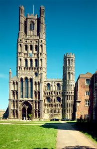 Ely Kathedrale, Westfassade, Ely, Cambridgeshire, UK