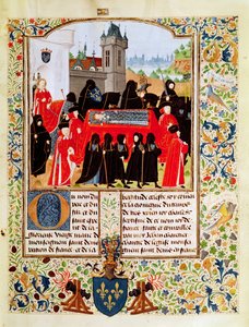 Fr 2691 f.11 Beerdigung von Karl VI. von Frankreich im Jahr 1422 mit dem Herzog von Bedford als Haupttrauergast und Mitgliedern des Pariser Parlaments von Unbekannt Unbekannt