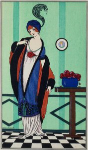 Pelzmantel mit Musselintunika aus `Costumes Parisiens von Robert Pichenot, 1913 von Unbekannt Unbekannt