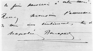 Handschrift und Unterschrift von Napoleon Bonaparte (1769-1821) von Unbekannt Unbekannt