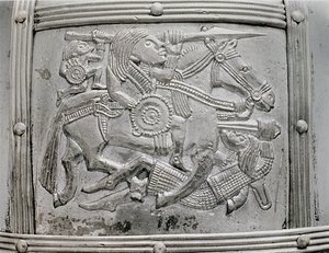 Helmfragment, aus dem Sutton Hoo Schatz, 7. Jahrhundert n. Chr. von Unbekannt Unbekannt
