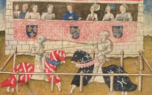 John Chalon aus England und Lois de Beul aus Frankreich beim Turnier, aus dem Manuskript der Königlichen Rüstkammer, 1448 von Unbekannt Unbekannt