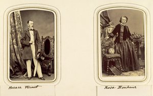 Porträts von Horace Vernet und Rosa Bonheur (Sepia-Foto) von Unbekannt Unbekannt