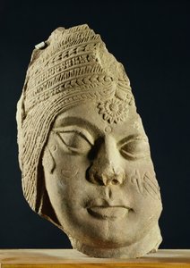 Roter Sandstein-Kopf von Yakshi, Bharhut, 2. Jahrhundert v. Chr. von Unbekannt Unbekannt