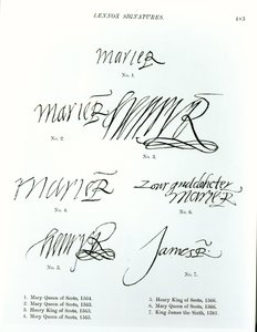 Unterschriften von Maria Stuart, Heinrich König von Schottland und Jakob VI. von Schottland