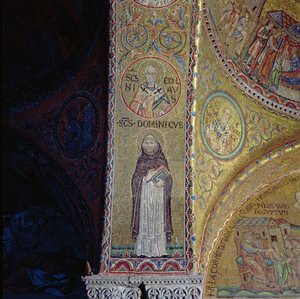St. Dominikus und St. Nikolaus, Mosaik im Atrium der Basilika San Marco von Unbekannt Unbekannt