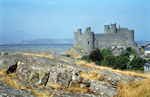 Ansicht von Harlech Castle, Gwynedd, Nordwales