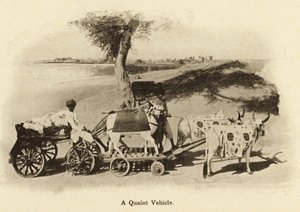 Ein malerisches Fahrzeug Solche Ochsenkarren sind jetzt in der Antike verloren; frühe 1900er (Foto) von Unbekannter Künstler