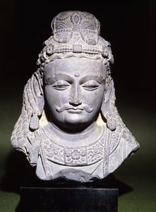 Großer Kopf eines Bodhisattva mit gesenktem Ausdruck, 2.-3. Jahrhundert von Unbekannt