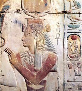Abydos in Ägypten: Osiriakischer Tempel von Sethos (Seti) I., Die Göttin ISIS von Leopold Blonder
