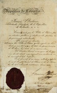 Akt der Erhebung des Dorfes San Miguel de Ibarra durch Simon Bolivar von Unbekannter Künstler
