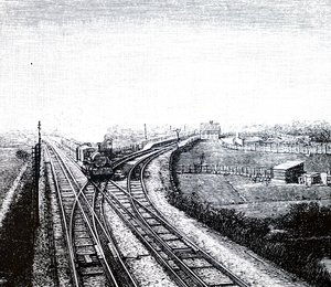 Ein Expresszug passiert die Worle-Kreuzung