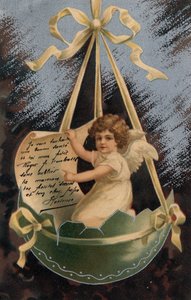 Ein Engel bringt eine Botschaft - Postkarte von 1904 von Unbekannt