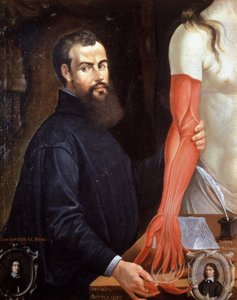 Andre Vesale (1514-1564) flämischer Arzt, Vater der modernen Anatomie, Gemälde von Pierre Poncet