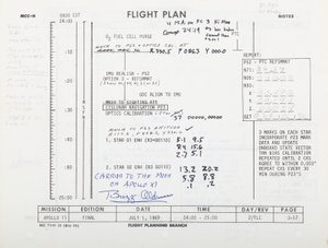 Apollo 11 Flugplan, Seiten 3-17/3-18. NASA/MSC
