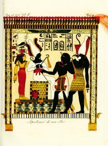 Apotheose eines Pharaos: König Seti I. trifft die Götter Osiris und Horus, entdeckt in Theben von Giovanni Battista Belzoni von Unbekannt