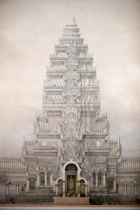 Asian Civilisations Museum, Angkor, Erkundung der heiligen Stadt Kambodschas, Vorderansicht der drei ersten Gehege von Angkor Wat, Louis Delaporte, Kambodscha