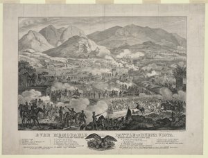 Schlacht von Buena Vista, auch bekannt als Schlacht von Angostura, General Zachary Taylors Truppen zwingen General Antonio Lopez de Santa Anna zum Rückzug, 23. Februar von Unbekannt