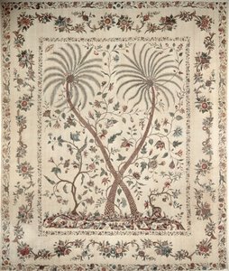 Bettüberwurf mit Palmenmotiven von der südlichen Koromandelküste, ca. 1770 (Baumwolle)