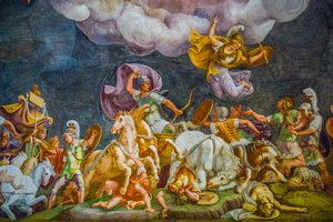 Deckenmalerei im Palazzo Ducale, Königspalast, Schloss San Giorgio, Mantua, Lombardei, Italien, Europa (Foto)