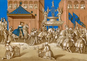 Karl VII. - Porträt des französischen Königs zu Pferd beim Einzug in Paris