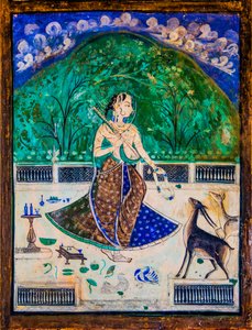 Chittra Shala Innenhof mit virtuosen feinen Gemälden, Taragarh Fort, Bundi, Rajasthan, Indien, Asien