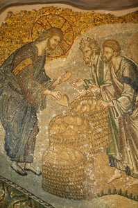 Kirche des Heiligen Erlösers von Chora. Jesus und das Brot, Istanbul, Türkei