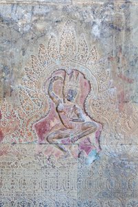 Tanzende Apsara-Relief an der äußeren Westwand, Angkor Wat, Kambodscha von Unbekannter Künstler