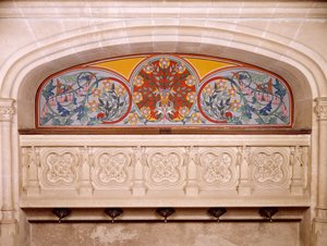 (Detail) der Dekoration des Château de Roquetaillade, Frankreich von Benjamin Baud