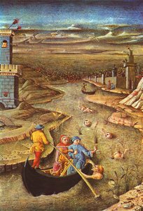 Göttliche Komödie: Dante und Virgil treffen den verdammten Filippo Argenti (Miniatur)