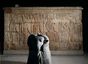 Endwände des Schreins von Pharao Taharqa im Tempel von Amun