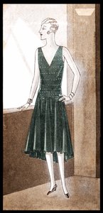 Mode: Abendkleid im Frühling 1928 von Unbekannter Künstler