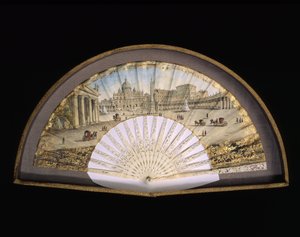 Zaunmodell aus goldgebundenem Papier, das eine Gouache-Malerei darstellt, die die Reiseziele der Grand Tour darstellt, normalerweise eine praktische Reise von Künstlern und Intellektuellen des 18. und 19. Jahrhunderts in die Mittelmeerländer während ihrer 