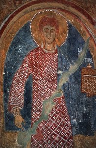 Heiligenfigur, Fresko in der Kapelle des Heiligen Nikolaus von Benjamin Baud