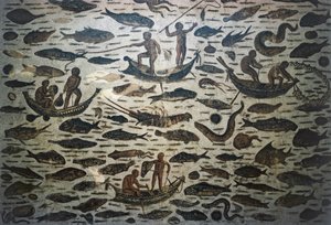 Angelszene, Mosaik, römische Zivilisation, 3. Jahrhundert n. Chr.