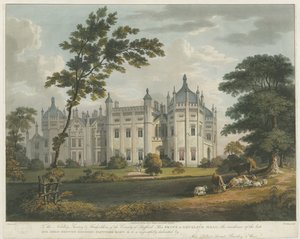 Forton - Aqualate Hall: getönte Aquatinta-Radierung, undatiert [um 1814] von Unbekannt