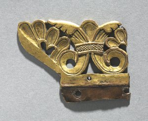 Fragment eines Zierwappens von einem Reliquienschrein, ca. 1165-1180