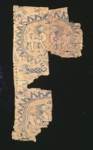 Fragment eines Lampas aus Leinen und Seide, Zentralasien von Benjamin Baud