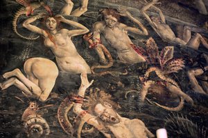 Frankreich, Tarn, Albi, Kathedrale Sainte-Cécile, Fresko des Jüngsten Gerichts, - (1474-Ende des 15. Jahrhunderts), der Abstieg in die Unterwelt, Detail von Unbekannt