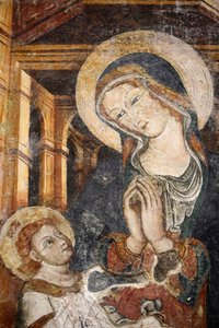 Fresko im Otranto-Dom: Jungfrau und Kind aus dem 13. Jahrhundert, Otranto, Italien