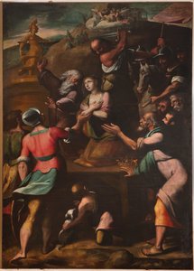 Genua, Duomo (St. Laurentius-Kathedrale), innen, Baptisterium (ehemals Kirche St. Johannes der Alte): "Martyrium der hl. Katharina", von Cesare und Alessandro Semino