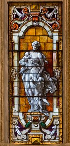 Genua, Duomo (St. Laurentius Kathedrale), innen, Lercari-Kapelle oder Kapelle des Allerheiligsten Sakraments (nördliche Apsis): "Buntglasfenster"