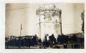 Griechenland, Saloniki (oder Thessaloniki): Blick auf den Weißen Turm - Postkarte 1914-1918