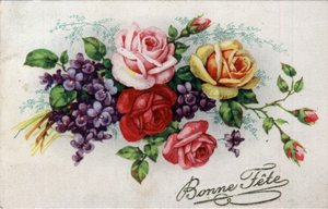 Grußkarte zum Muttertag: Postkarte von 1945