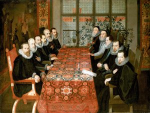Gruppenporträt: die Vertreter der Konferenz im Somerset House