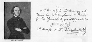 Handschrift und Unterschrift von Mendelssohn