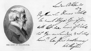 Handschrift und Unterschrift von Arthur Wellesley