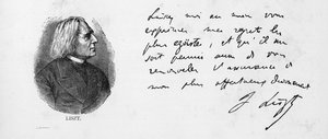Handschrift und Unterschrift von Franz Liszt
