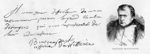 Handschrift und Unterschrift von Napoleon I. während der frühen Phase seiner Karriere als Artillerieoffizier von Unbekannt